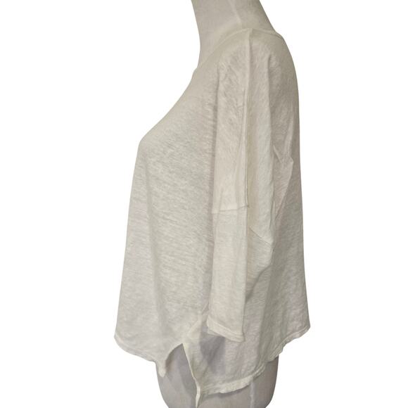 Joie 100% Linen Cropped White T-shirt Oversized Boxy Sz XS Base Layer Capsule - Picture 2 of 7